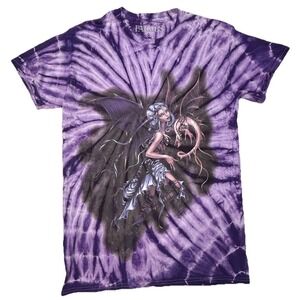 Fairies By Trick Purple Tie Dye Fairy Dragon Graphic T Shirt Women's‎ S/M